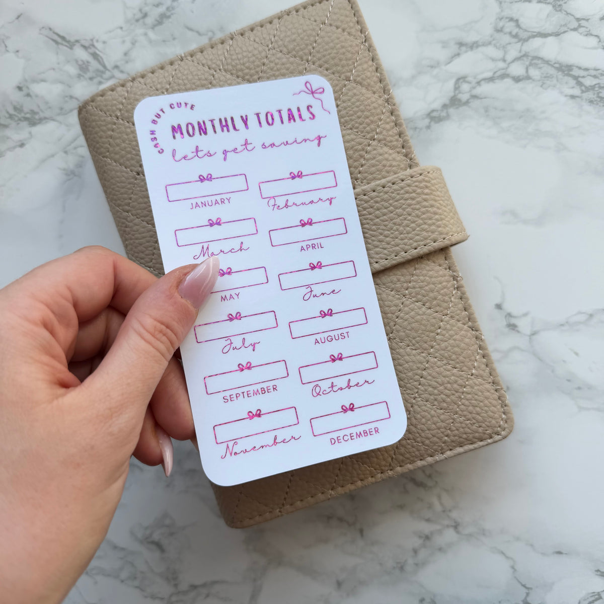 Monthly Savings Totals